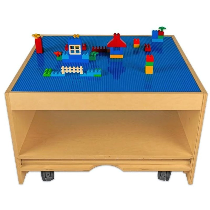 3branch Discovery Table Mini building block activity top, compatible with large and standard building blocks, supporting fine motor and construction play for kids