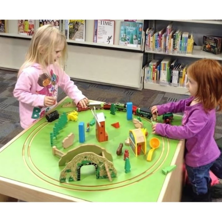 3branch Discovery Table Mini natural flat work surface top providing an open activity area for drawing, reading, and hands-on learning tasks