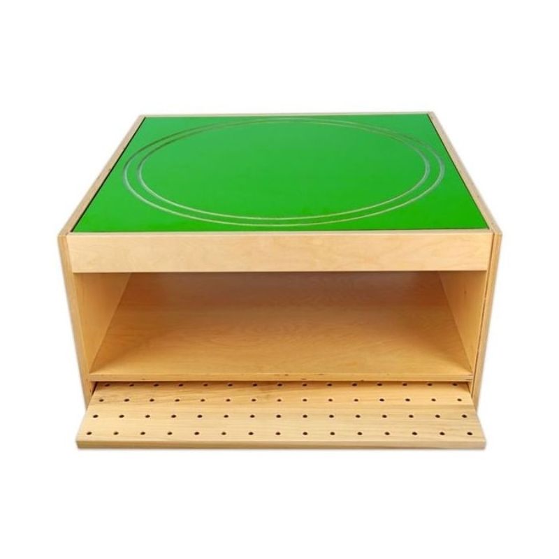 3branch Discovery Table Mini train track activity top, compatible with Thomas and Friends and BRIO train sets, for imaginative play in classrooms and therapy rooms