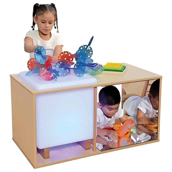 Constructive Playthings Ultimate Light Cube Studio Cabinet with 3 Mirrors - Child Active Play
