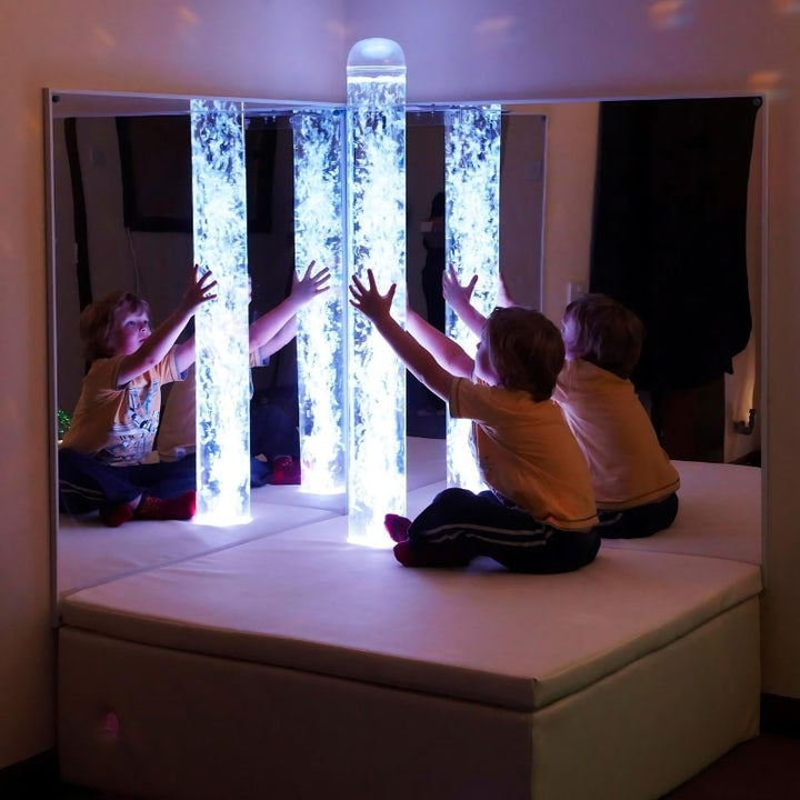 Experia Bubble Tube Mirrors - Corner View Child Active Play Cold Light