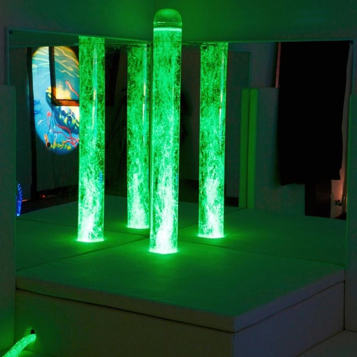 Experia Bubble Tube Mirrors - Corner View Green Light