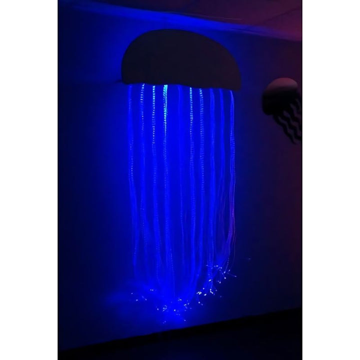 Experia Fibre Optic Jellyfish - Front View Blue Light Dark Room