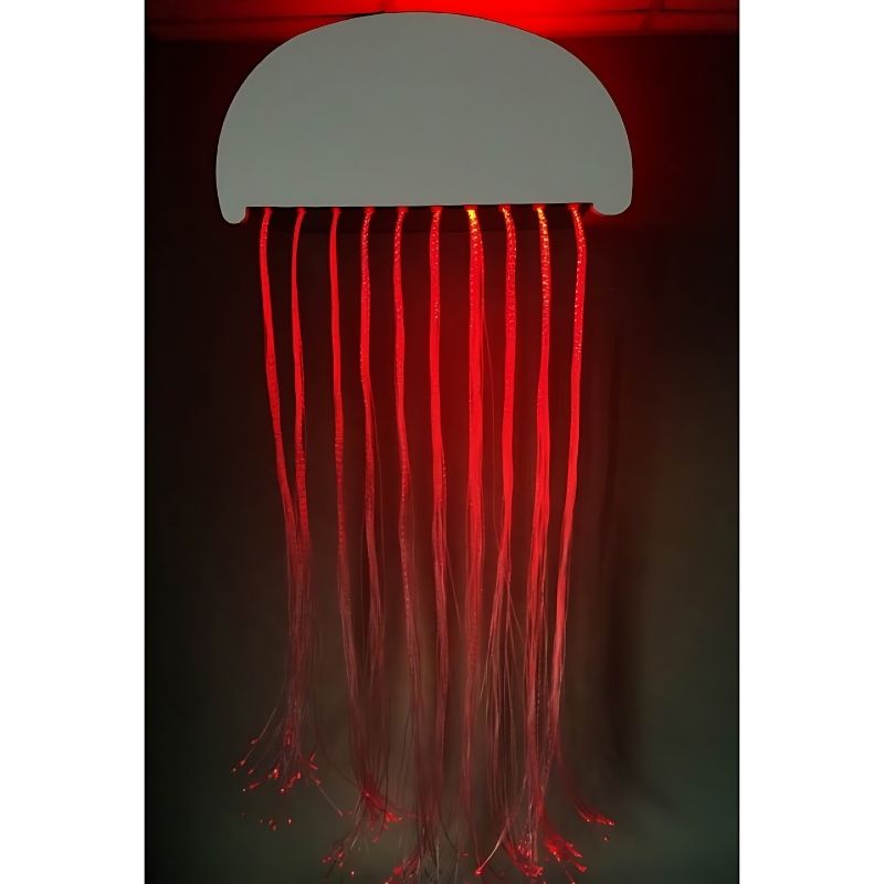 Experia Fibre Optic Jellyfish - Front View Red Light
