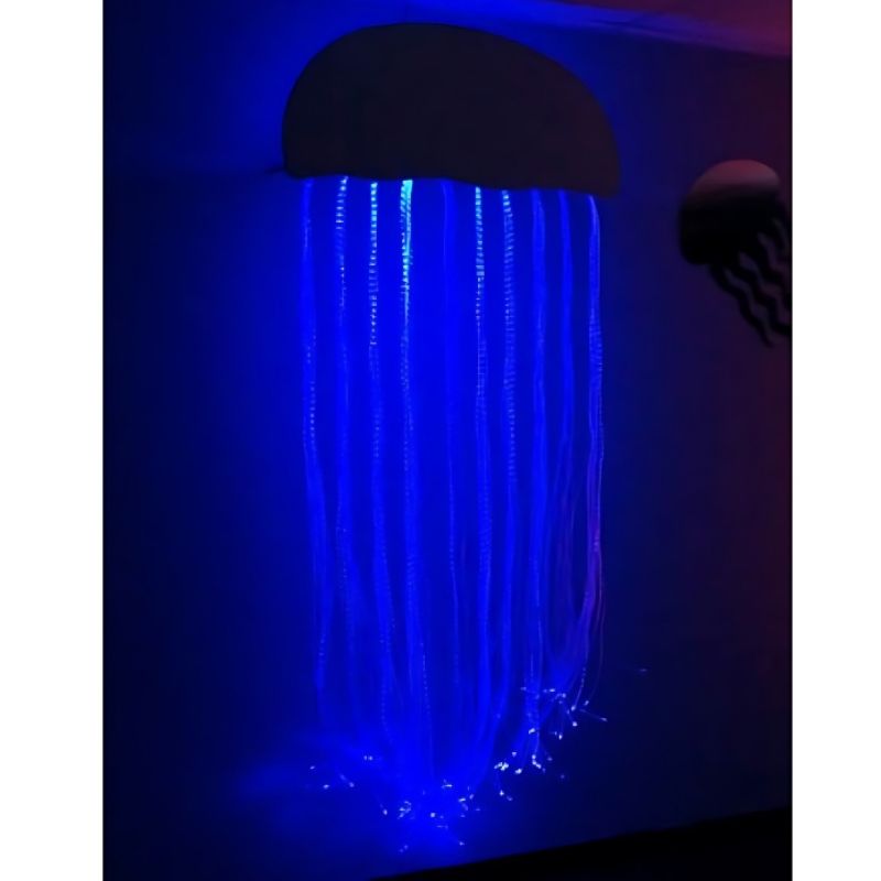Experia IRiS Fibre Optic Jellyfish - Front View Blue Light
