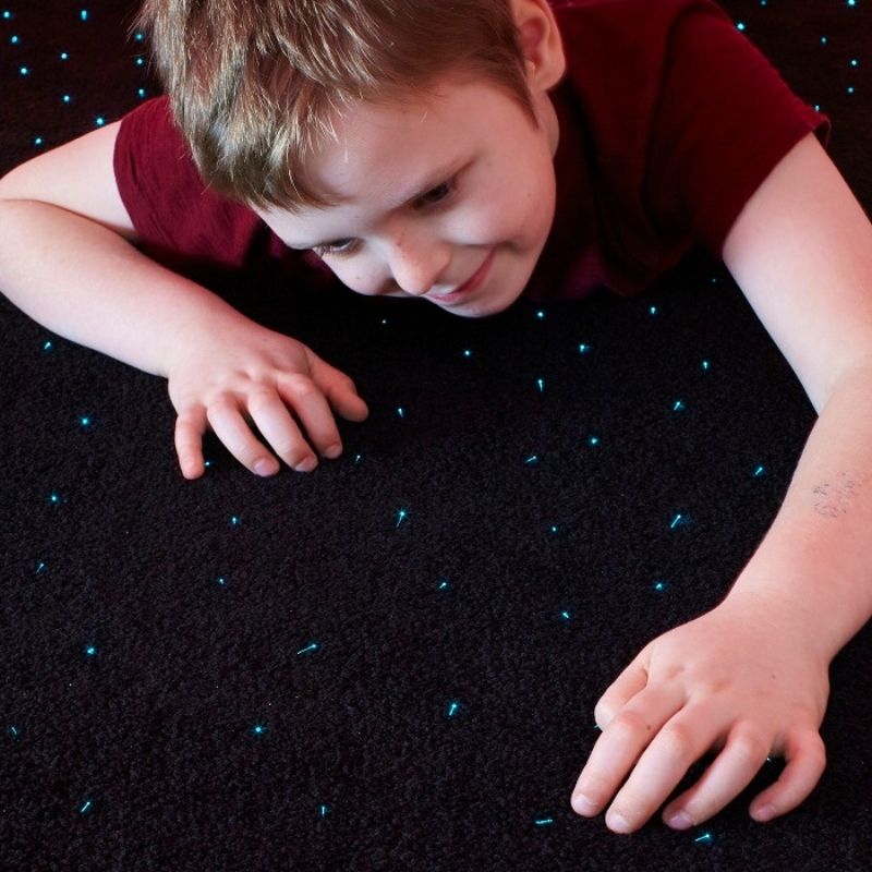 Experia IRiS LED Fiber Optic Star Carpet - Close Up View Child Active Play Crawling