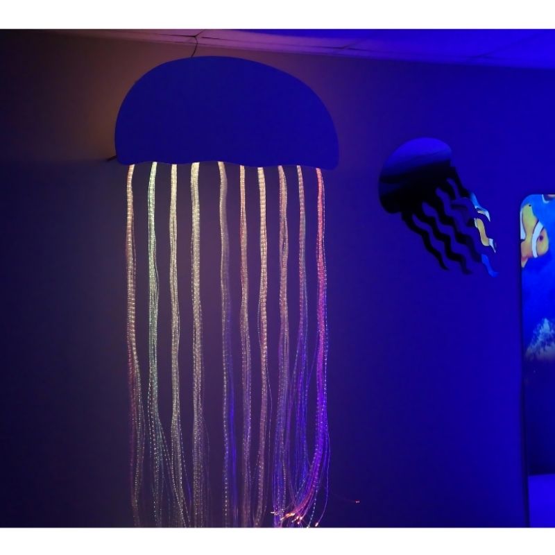 Experia Calming Underwater Adventure Room - Close Up View Jelly Fish Purple and Blue Light
