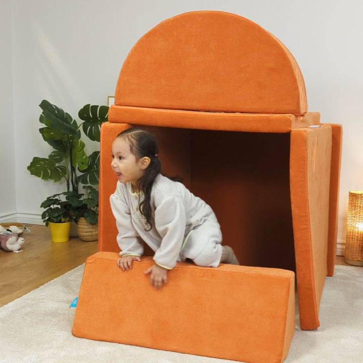 Go Coconut - The Discovery Bundle - Play Couch - orange fort build
