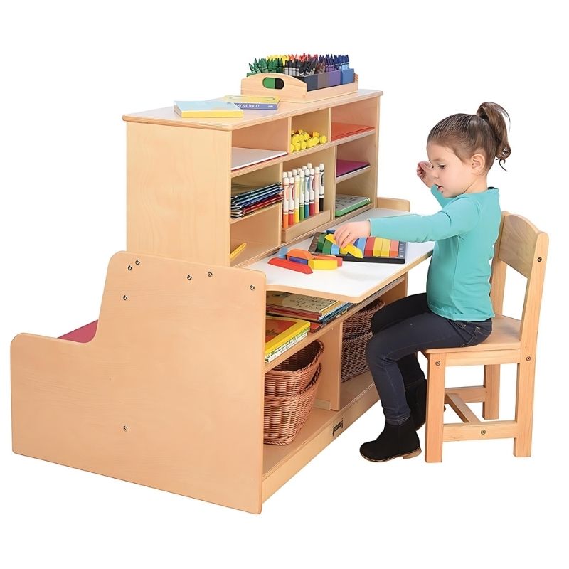 Jonti Craft Literacy Station - Child Using the Desk
