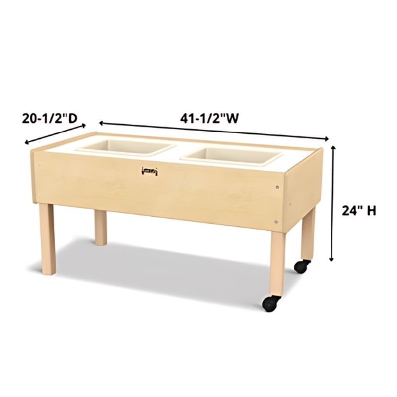 Jonti-Craft Toddler 2 Tub Sensory Table - Detailed Dimension
