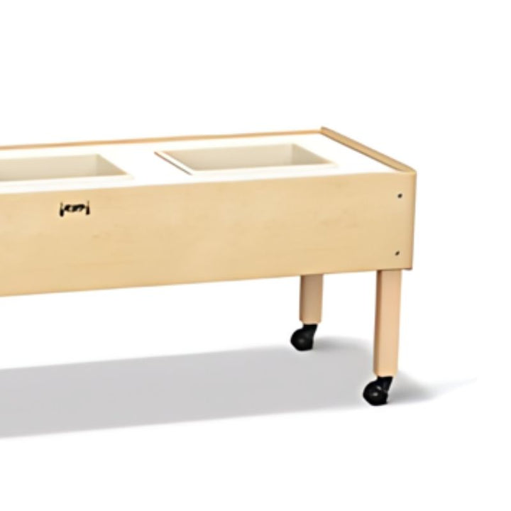 Jonti-Craft Toddler 3 Tub Sensory Table - Right Leg View Wheels
