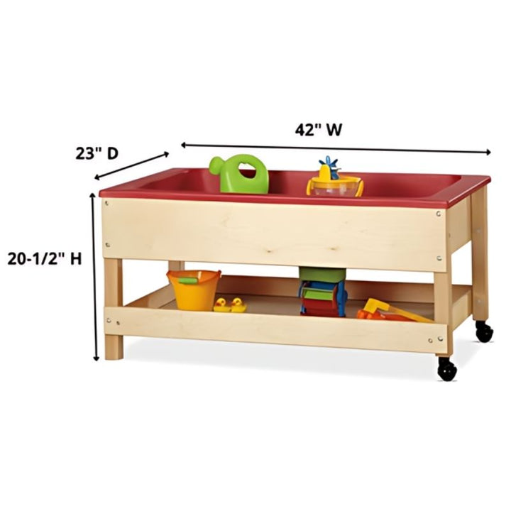 Jonti-Craft Toddler Sensory Table with Shelf, 20" High - Detailed Dimension

