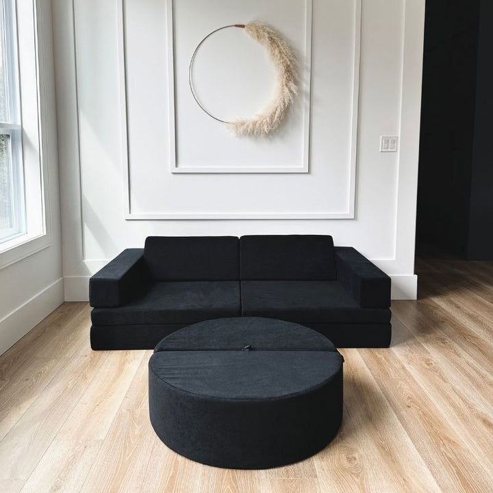 Kiddie Couch - Front Top View Jet Black 
