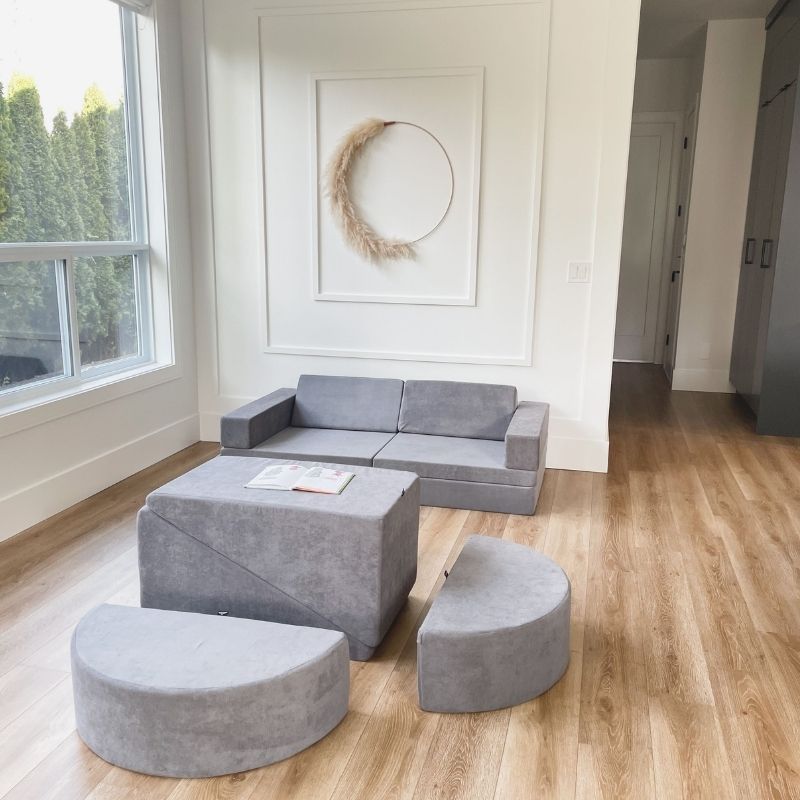 Kiddie Couch - Koala Grey Living Room View
