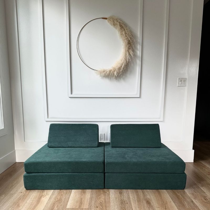 Kiddie Couch -  Front View Emerald Green
