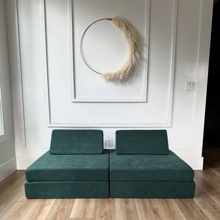 Kiddie Couch -  Front View Emerald Green

