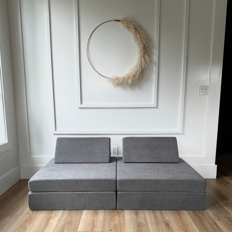 Kiddie Couch -  Front View Koala Grey
