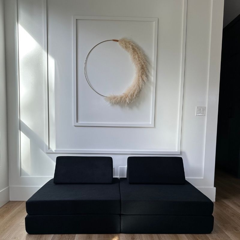 Kiddie Couch - Front View Jet Black
