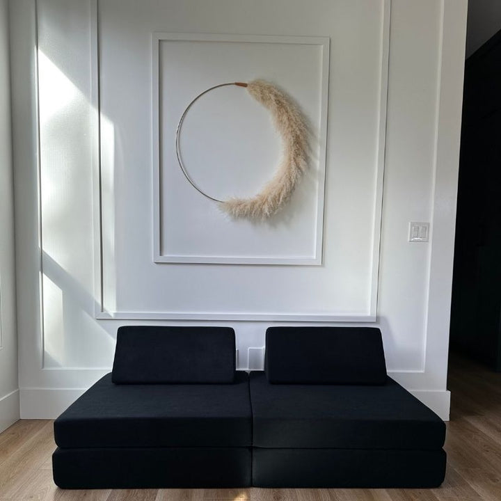 Kiddie Couch - Front View Jet Black
