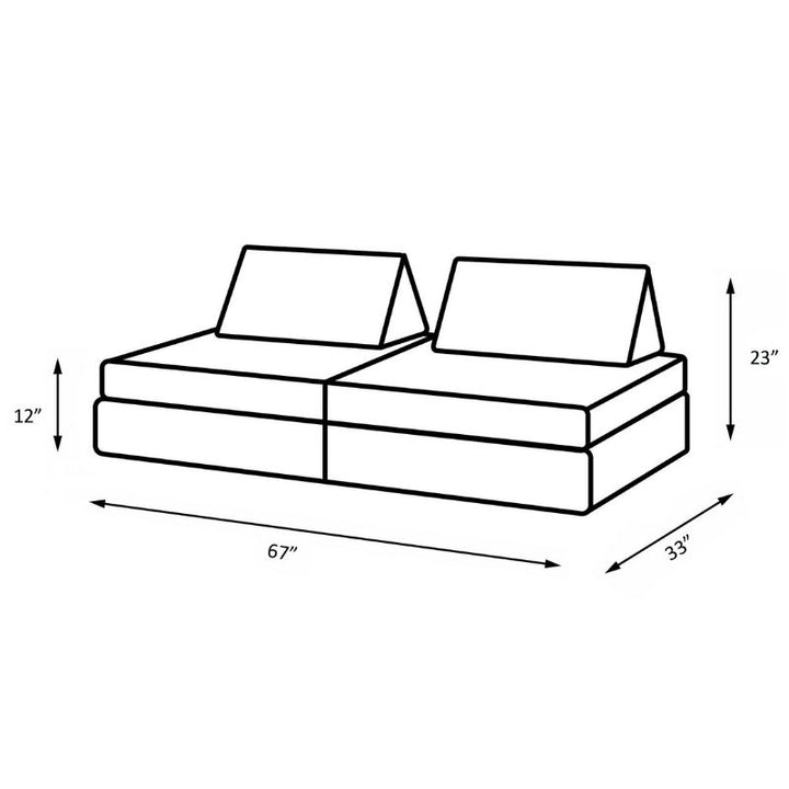 Kiddie Couch - Detailed Dimension Diagram
