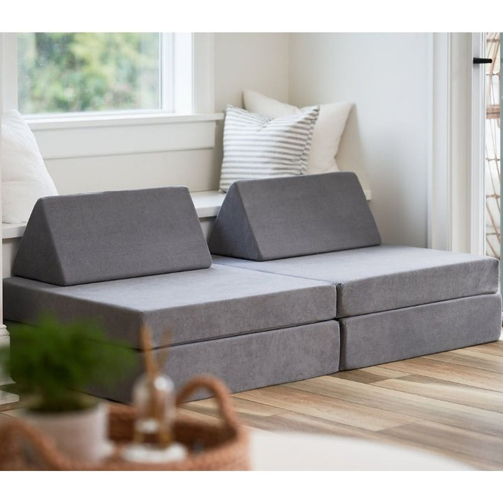 Kiddie Couch - Angle View Koala Grey
