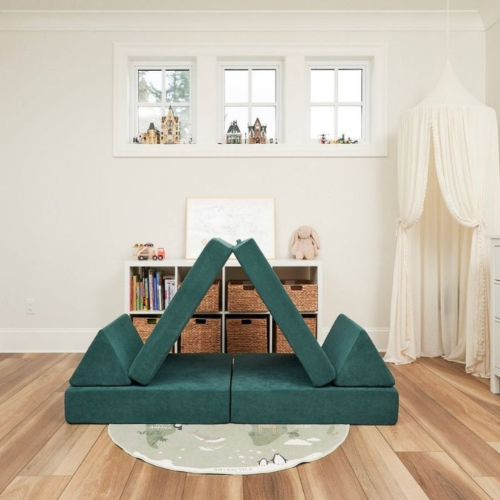 Kiddie Couch - Emerald Green Cushion Angle Build
