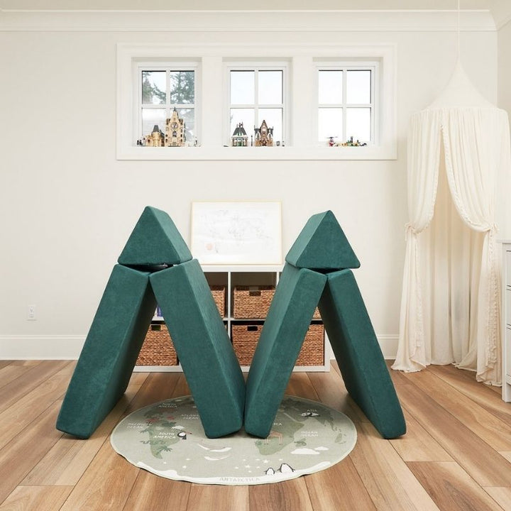 Kiddie Couch - Emerald Green Angle Fort
