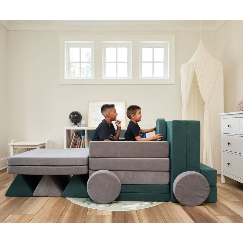 Kiddie Couch - Grey and Green Truck Play Build
