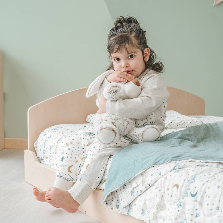 Sapiens Child - CHERRY - Montessori Floor Bed - Close View Child Active Play