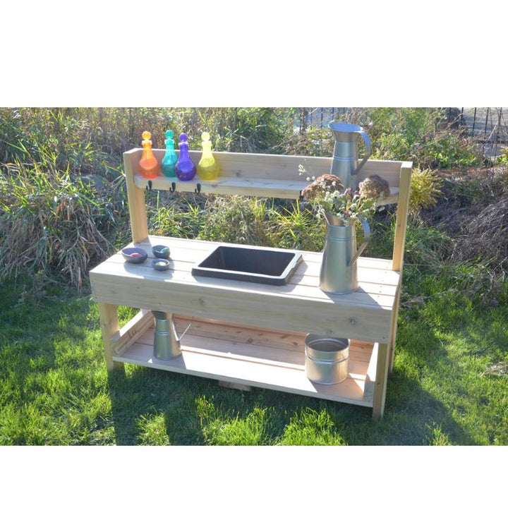 ONPPre-SchoolMudKitchen - front view with accessories 