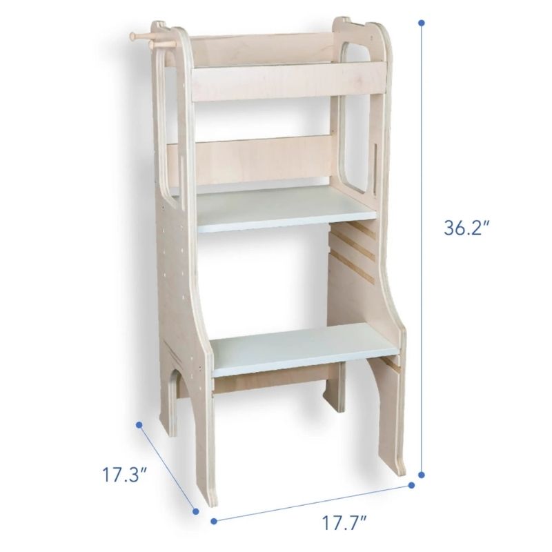 Sapiens Child - KIWI - Kitchen Tower,  Activity and Learning Stool - Detailed Dimension