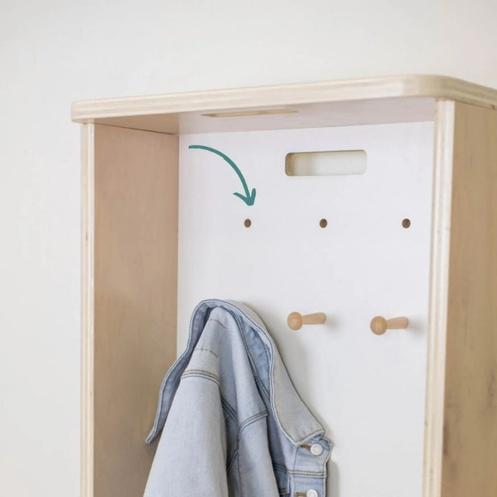 Sapiens Child - MANGO - Montessori Cubby Coat Rack - Top View