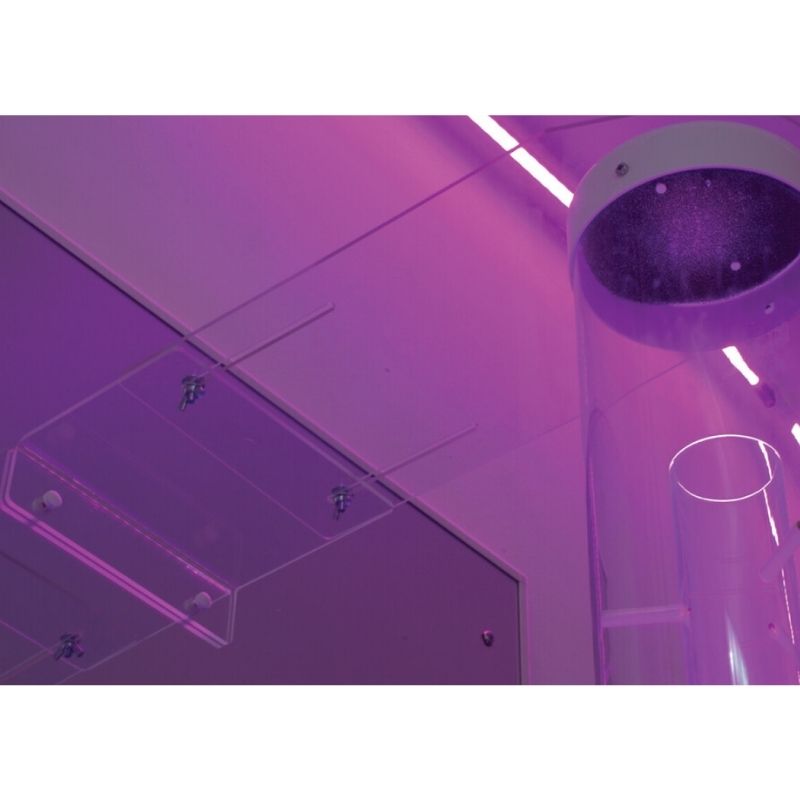 TFH Bubble Tube Bracket - For 6" Diameter Tubes - ottom view in purple light setting