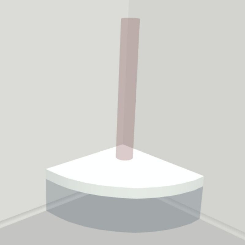 TFH Bubble Tube Corner Seat Base - 1 Hole - Room corner view in 3d