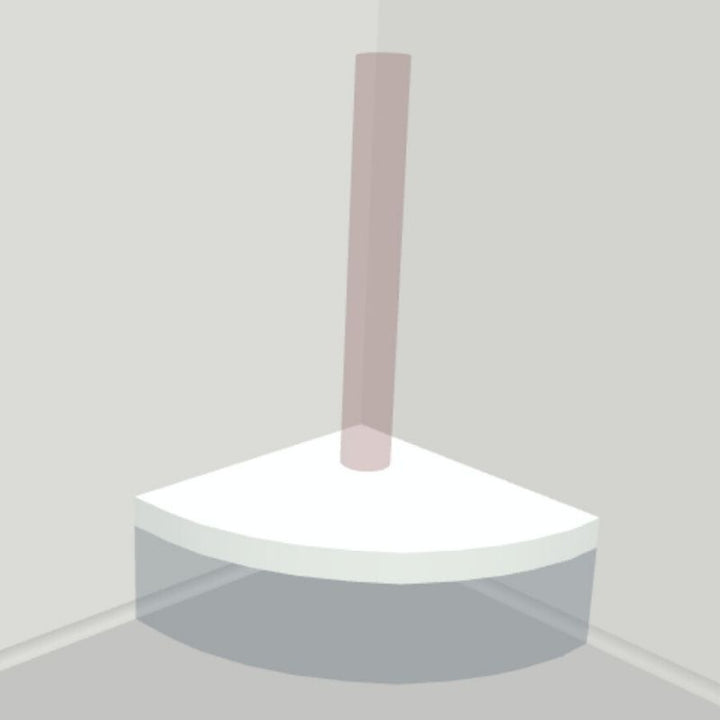 TFH Bubble Tube Corner Seat Base - 1 Hole - Room corner view in 3d