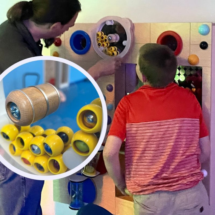 TFH Gravity & Rotation Activity Panel - Kid and Man playing 