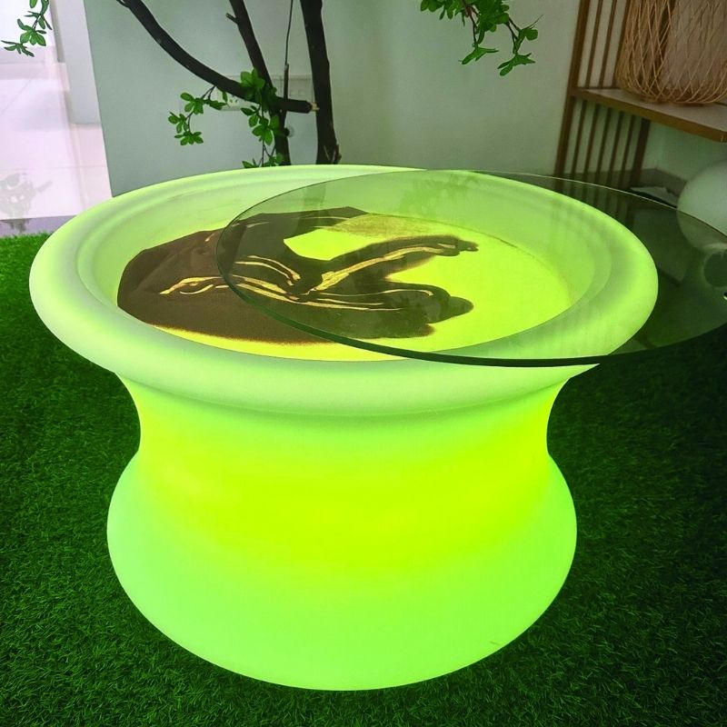TFH Illuminated Sensory Messy Mood Table - Landscape view in glowing green