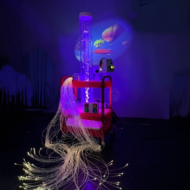 TFH Little Red Sensory Cart - Deluxe Hurricane - Waterless - Front view dark room