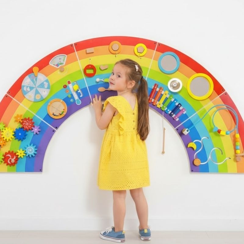 TFH Rainbow Wall Activity Panel - Front  view child active play
