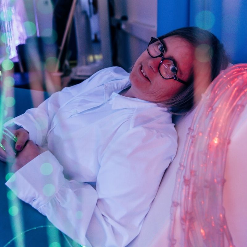 TFH Textured Light Spray - w/ Light Source - Adult lying down and resting