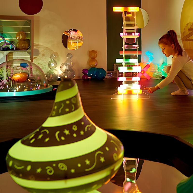TTS Giant Light and Sound Spinning Top - Active Play on the Background

