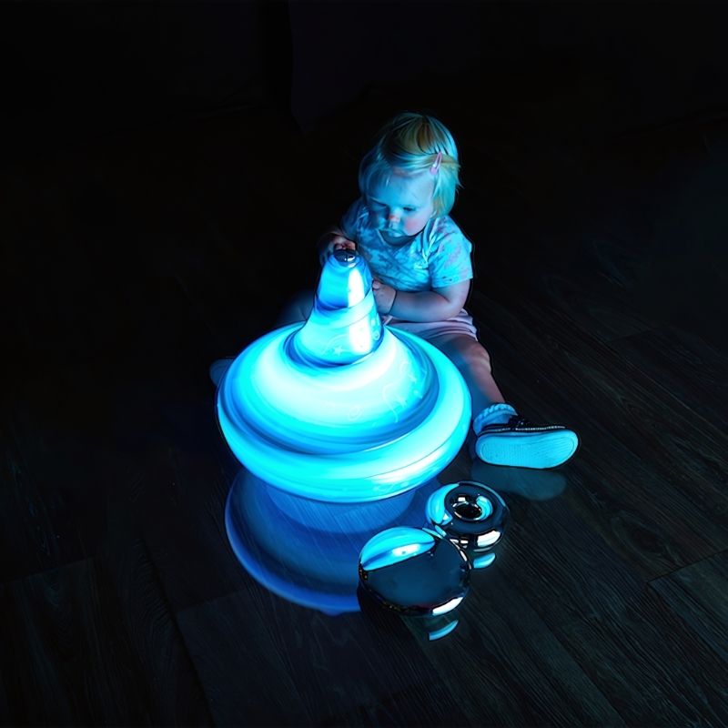 TTS Giant Light and Sound Spinning Top - Baby Active Play Bluish
