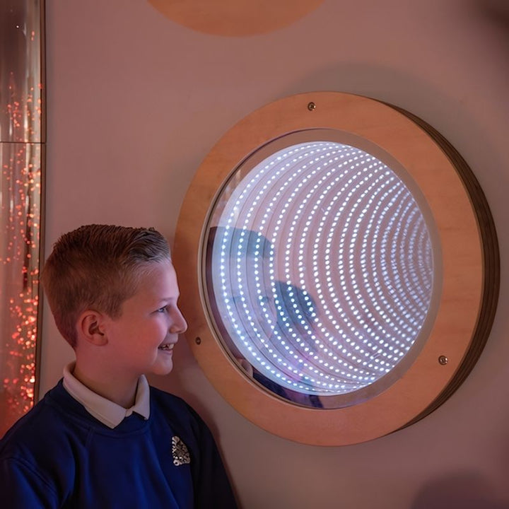 TTS Light Up Circular Infinity Mirror - Boy Child Active Play Side
