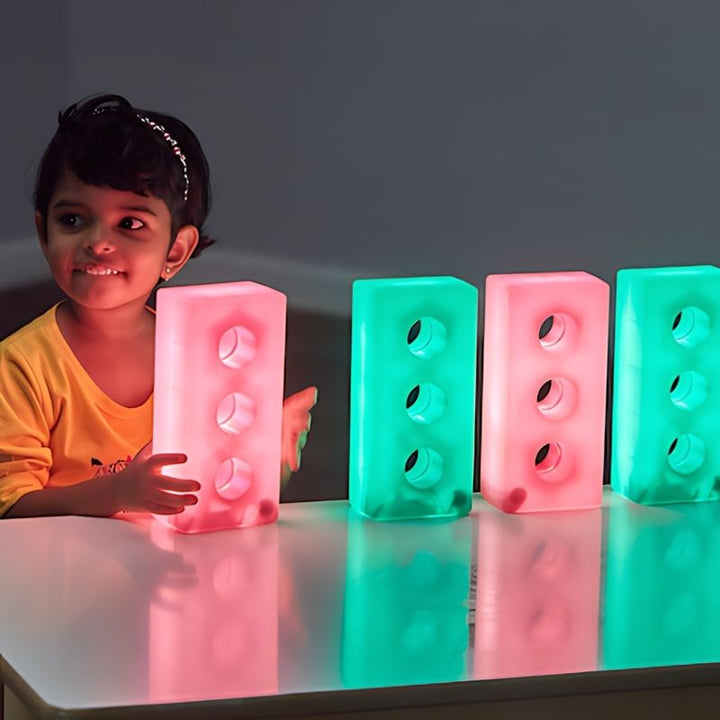 TTS Light Up Glow Construction Bricks - Child Active Play Align
