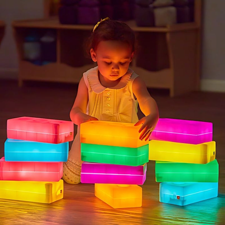 TTS Light Up Glow Construction Bricks - Child Active Play Pile of Bricks
