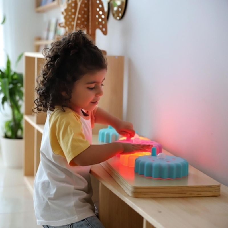 TTS Light Up Twist & Turn Cog Board - Child Active Play on Desk

