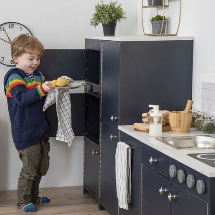 TTS Modern Living Oven and Microwave Unit - Navy - Landscape View Child Active Play
