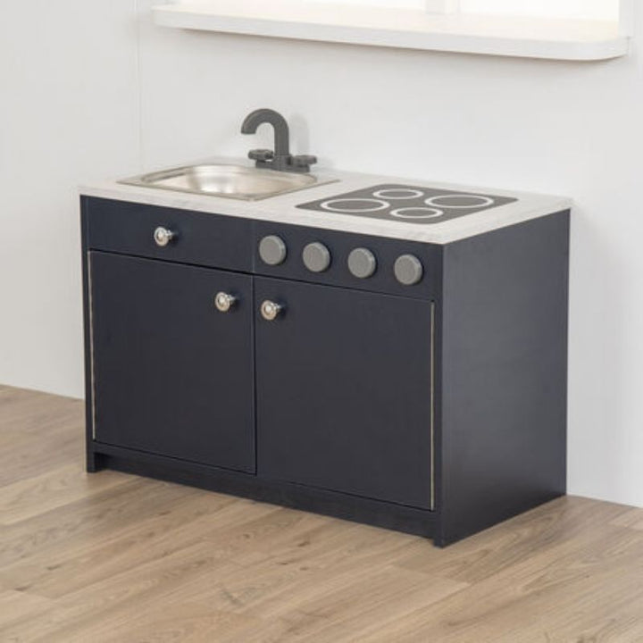 TTS Modern Living Sink and Hob Unit - Navy - Clean Landscape View