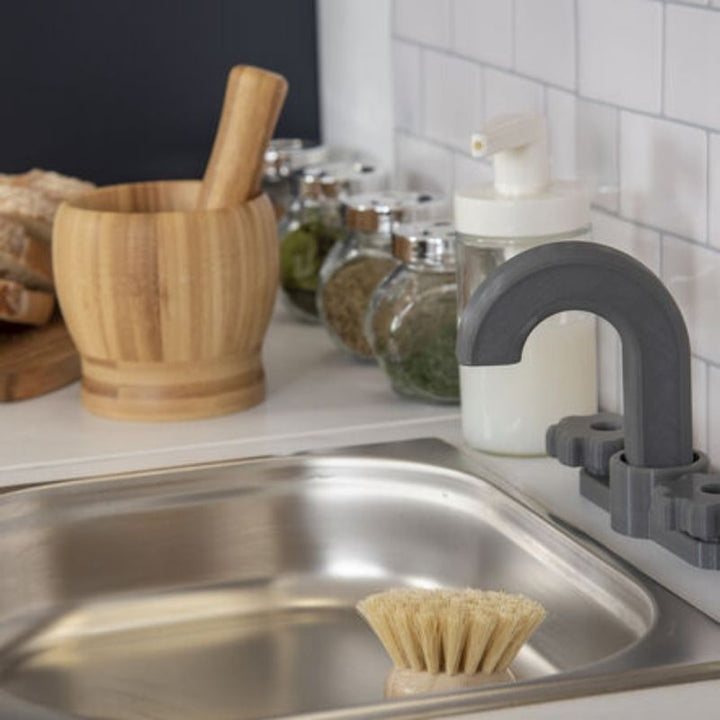 TTS Modern Living Sink and Hob Unit - Navy - Close Up View Faucet
