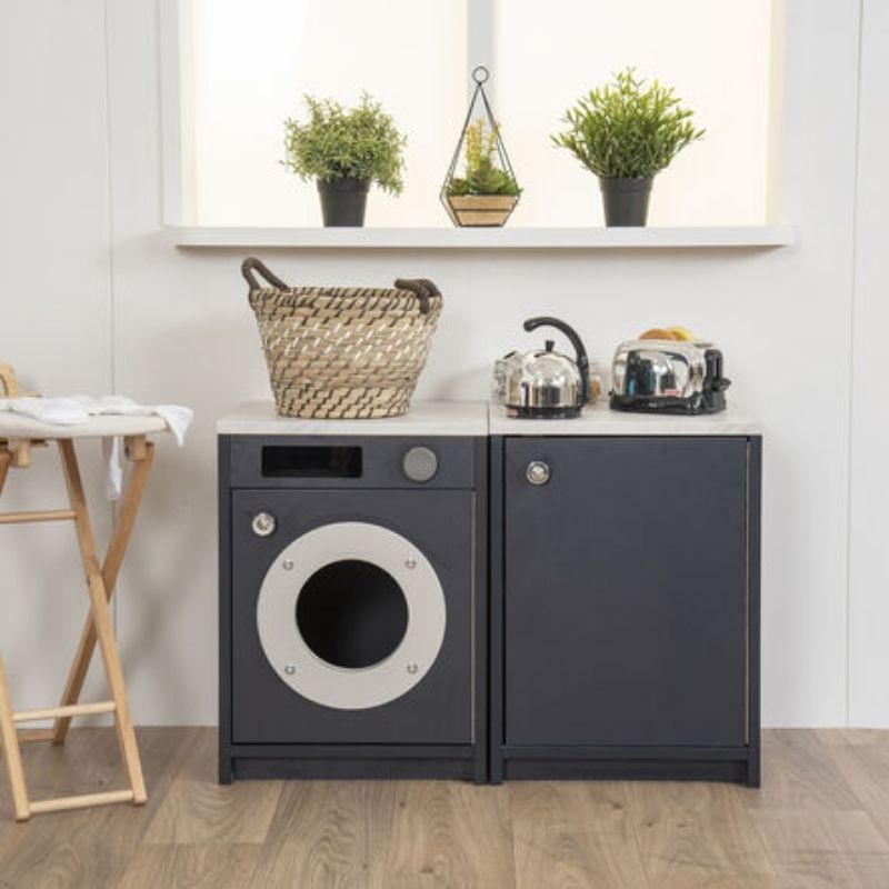 TTS Modern Living Washing Machine - Navy - Landscape View Indoor 